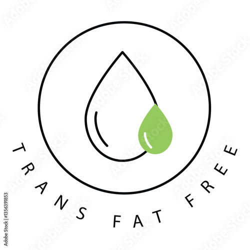 Trans Fat Nutrition Facts Vector Icon Design with editable Stroke