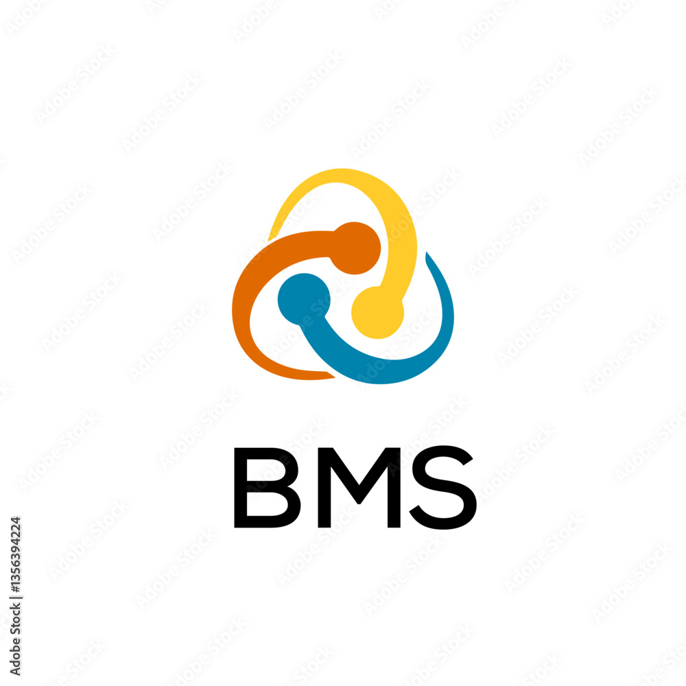 Fototapeta premium BMS creative minimalist letter logo.