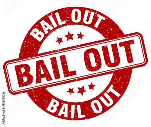bail out stamp. bail out label. round grunge sign