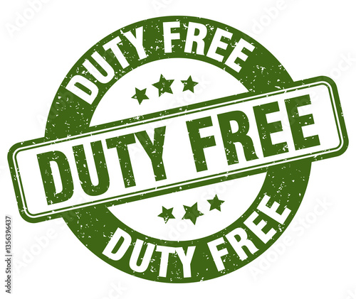 duty free stamp. duty free label. round grunge sign
