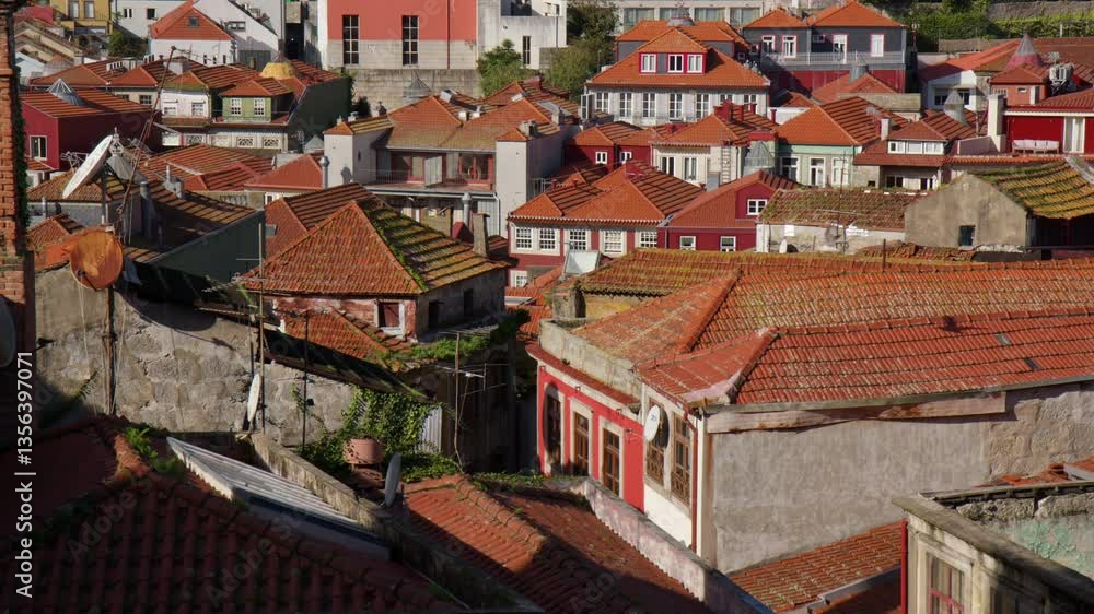 Porto, Portugal, Picturesque City With Historic Architecture On A Sunny Day. Static Shot Porto, Portugal, Picturesque City With Historic Architecture On A Sunny Day. Static Shot