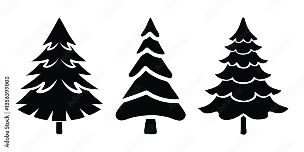 Obraz premium christmas trees set