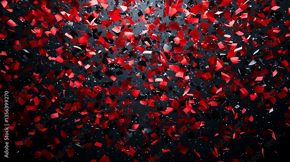 A dramatic red and black confetti burst, ideal for VIP events, award nights, and luxury promotions. A dramatic red and black confetti burst, ideal for VIP events, award nights, and luxury promotions.