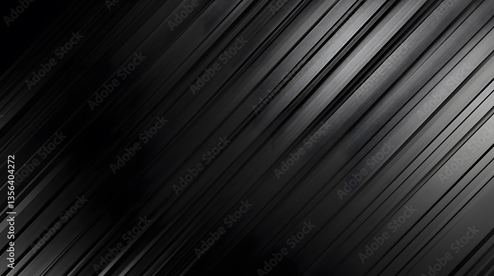 Obraz premium 9. Soft gradient dark black background with sharp diagonal lines giving a sleek dynamic 3D effect. Premium halftone gradient design.