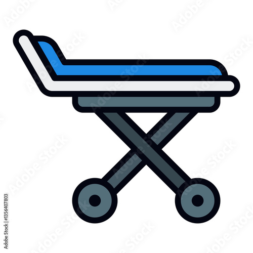 Medical Stretcher Icon. Filled Line Icon