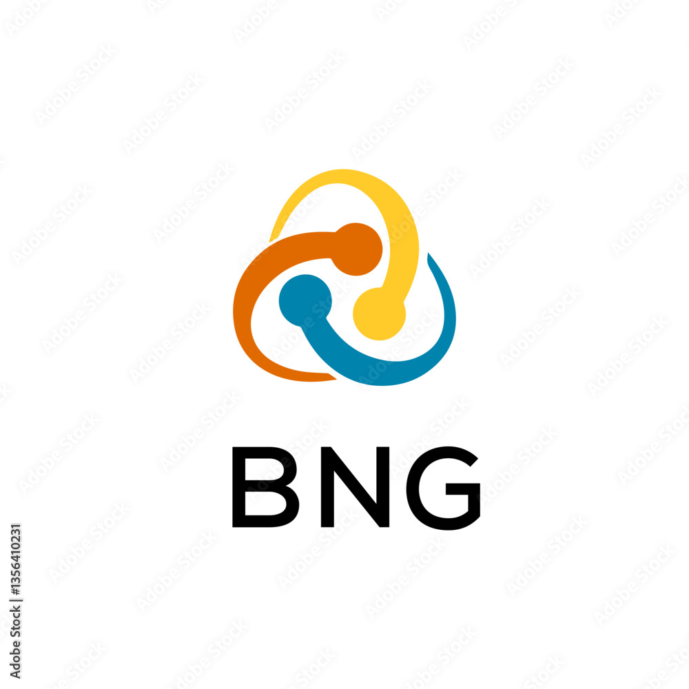 Fototapeta premium BNG creative minimalist letter logo.