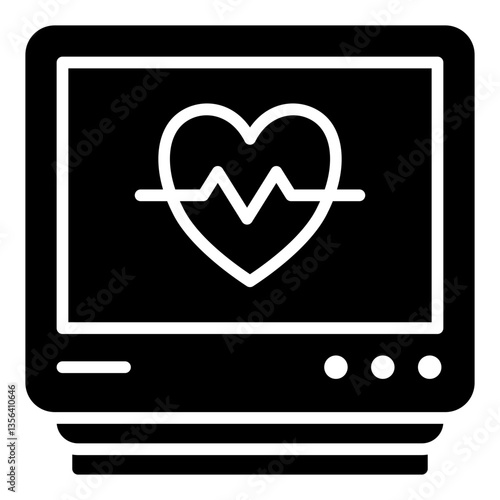 Health Monitor Icon. Glyph Icon