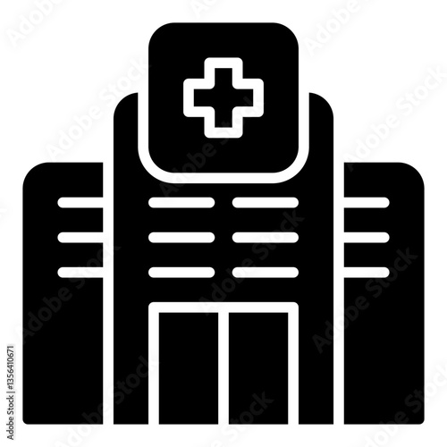 Hospital Building Icon. Glyph Icon