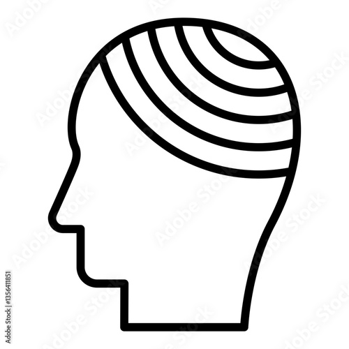Icon of Human Head Silhouette. Line Icon