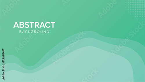 Abstract green gradient background with wave design