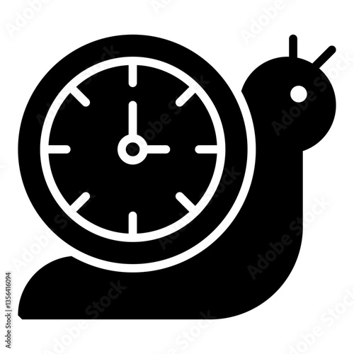 Icon Time Management Snail. Glyph Icon