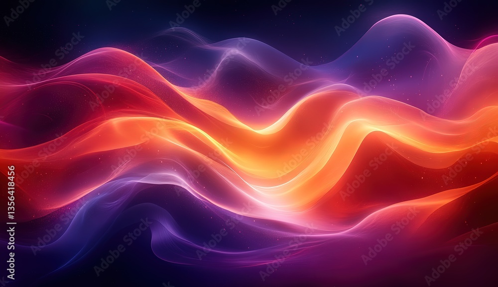 Fototapeta premium Abstract Flowing Waves Vibrant Energy, Ethereal Glow, Smooth Gradient, Fluid Movement