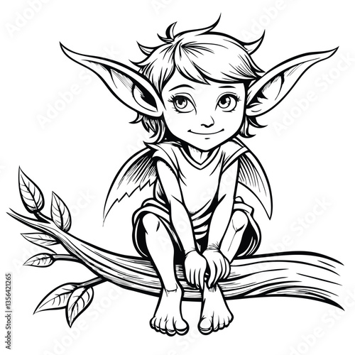 Fairy Tale Line Art for Coloring Book