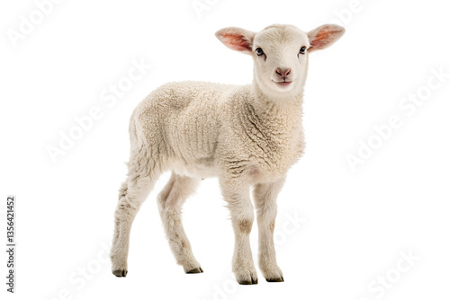 Cute sheep isolated on transparent png background