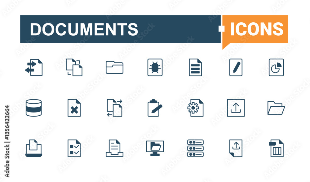 Documents icon set. Contains such icons as note, page, document, doc, paper and more. Files icon set. Outline icons pack. Editable vector outline and solid icons. Documents icon set. Contains such icons as note, page, document, doc, paper and more. Files icon set. Outline icons pack. Editable vector outline and solid icons.