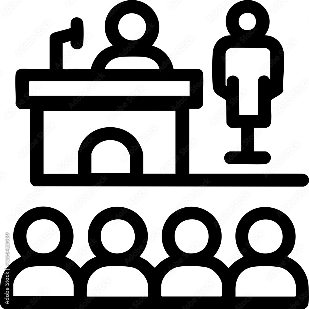 Criminal Law Restrictions concept. Presentation scene with speaker and audience. Criminal Law Restrictions concept. Presentation scene with speaker and audience.