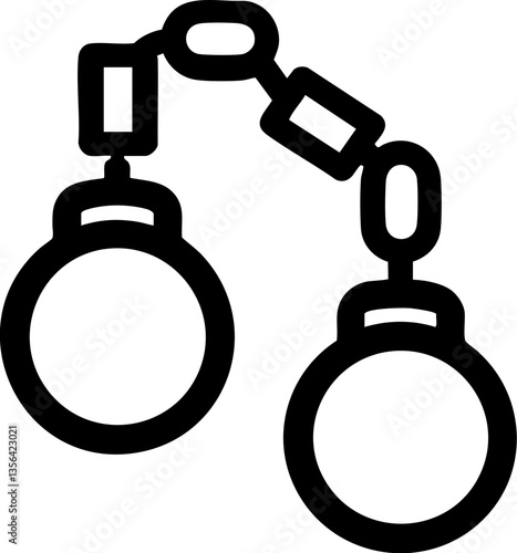 Criminal Law Restrictions concept. Handcuffs icon symbolizing law enforcement and security.