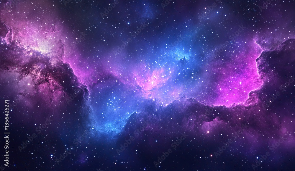 Naklejka premium Cosmic nebulae, vibrant colors, deep space