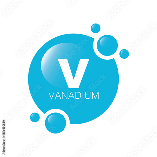 Blue vanadium mineral on white background. Natural nutrients and vitamins essential by the body to help repair damaged organs. 