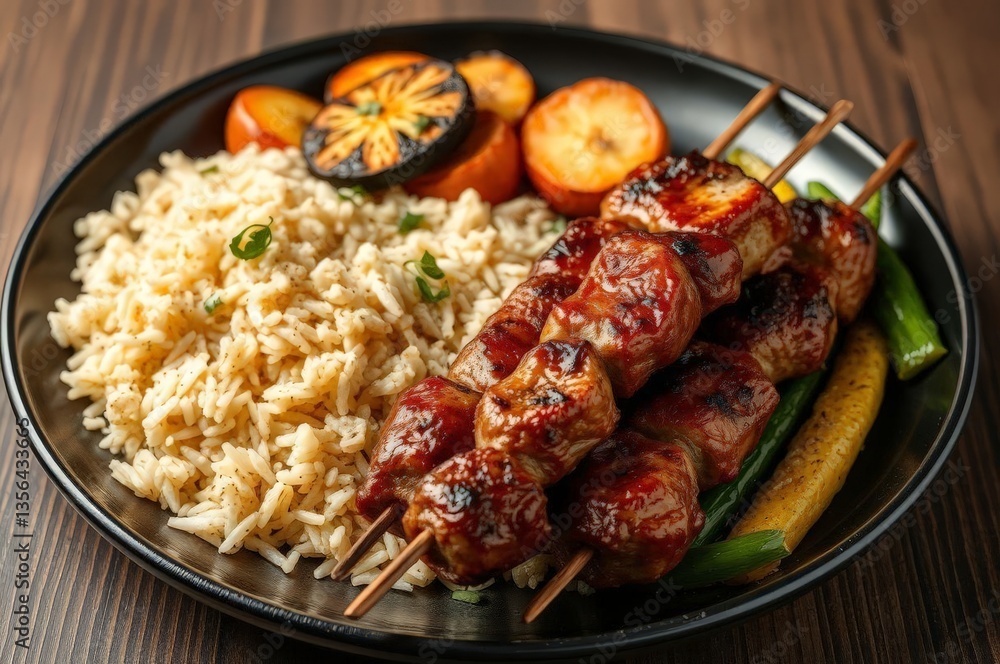 Fototapeta premium Persian Kebabs with Pilaf Rice