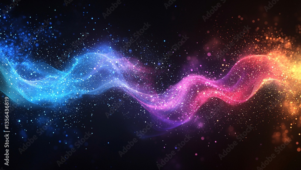 Abstract Digital Artwork Showcasing a Vibrant Wave of Light Particles: Exploring Dynamic Energy, Color Transitions, and Creative Design with Stunning Patterns and Radiance in a High-Resolution Visual Abstract Digital Artwork Showcasing a Vibrant Wave of Light Particles: Exploring Dynamic Energy, Color Transitions, and Creative Design with Stunning Patterns and Radiance in a High-Resolution Visual