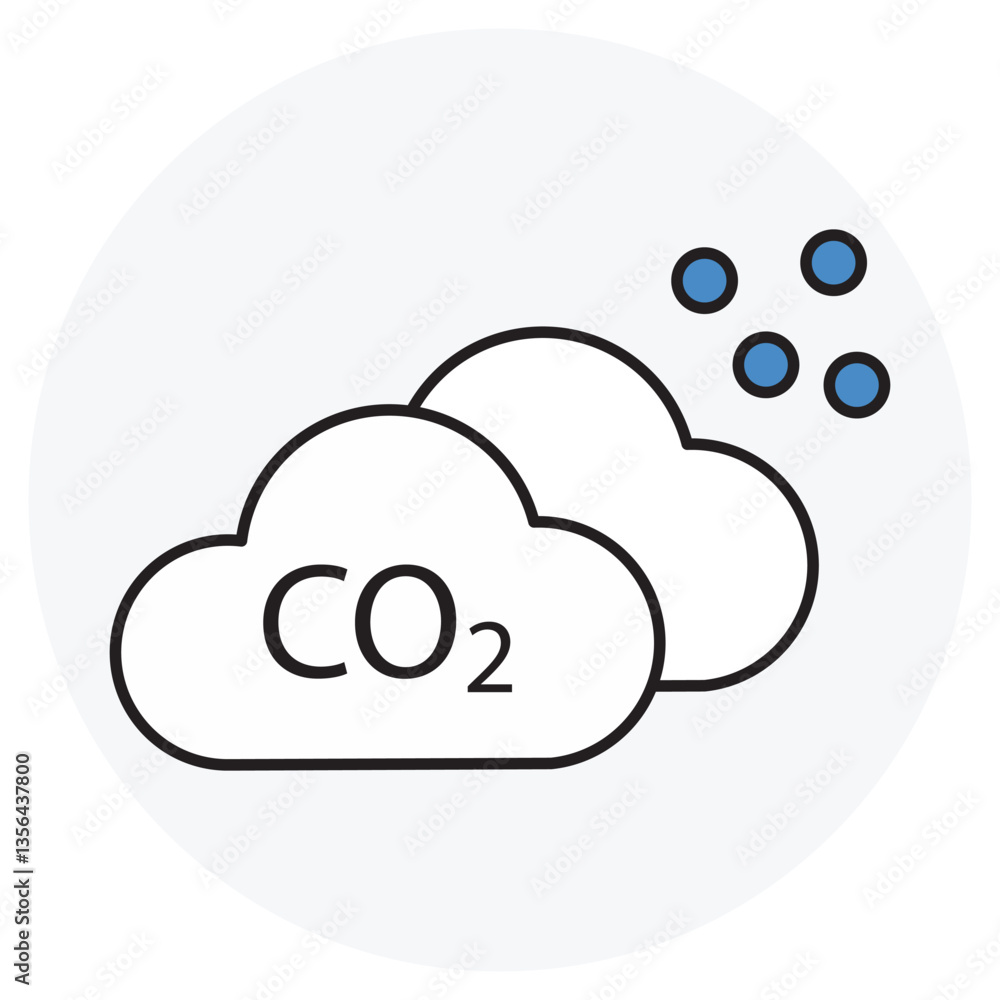 Carbon Dioxide Emissions icon, Reducing Carbon Dioxide Emissions for a Sustainable Future, The Impact of Carbon Dioxide Emissions on Climate Change, vector Carbon Dioxide Emissions icon, Reducing Carbon Dioxide Emissions for a Sustainable Future, The Impact of Carbon Dioxide Emissions on Climate Change, vector