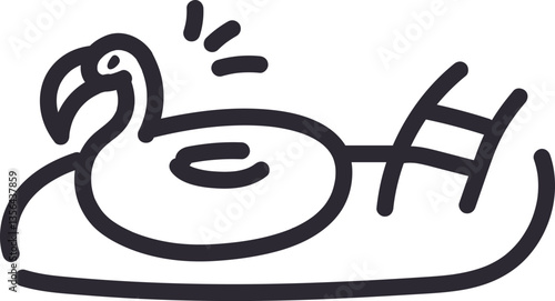 Flamingo Pool Ring Doodle