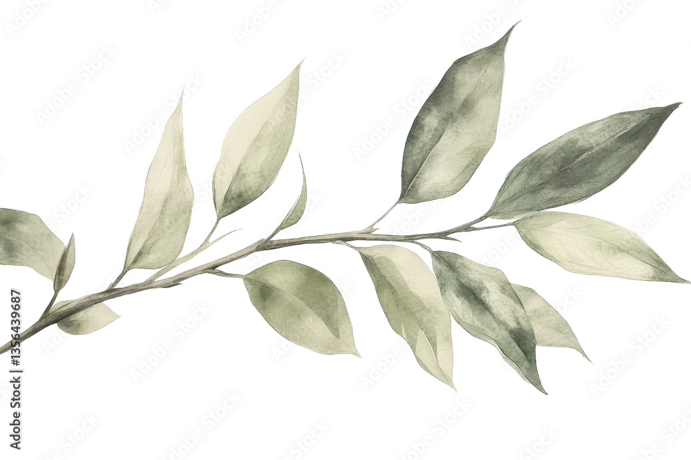Obraz premium Graceful Bamboo: A Minimalist Botanical Illustration.
