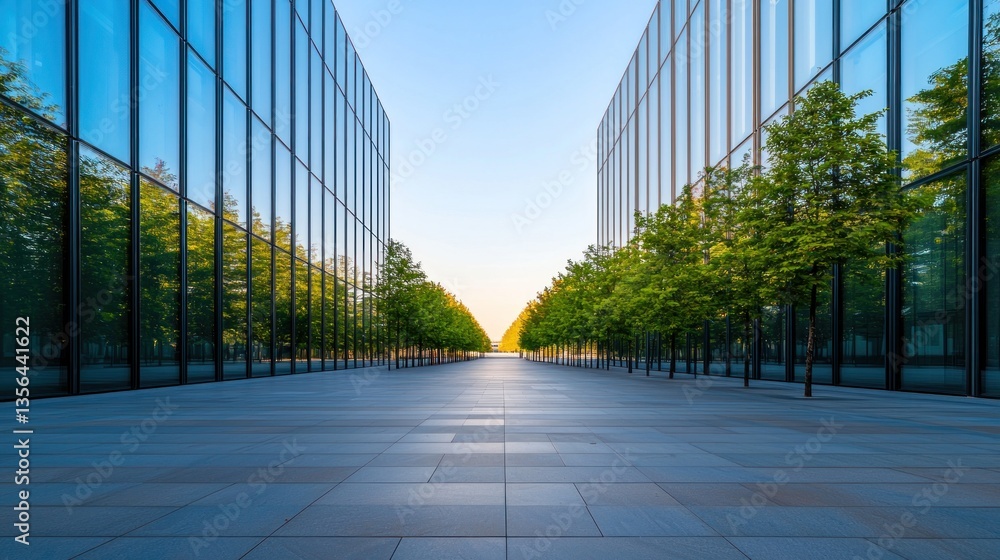 Fototapeta premium Captivating modern office buildings in urban landscape gigapixel quality showcase clear perspective