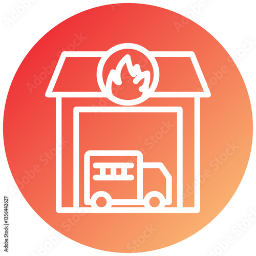 Firefighter Garage Icon Style