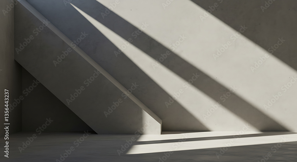 Fototapeta premium Abstract architecture shadows creating depth in minimalist space 