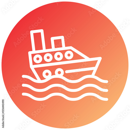 Boat Sink Icon Style