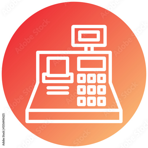 Cashier Machine Icon Style