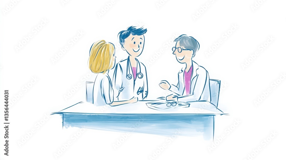 Friendly Optometrist with Patients in Vibrant Setting Friendly Optometrist with Patients in Vibrant Setting