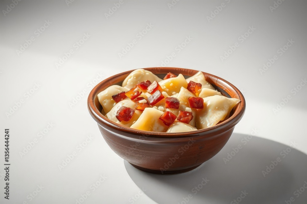 Slovak Halušky in Ceramic Bowl Slovak Halušky in Ceramic Bowl