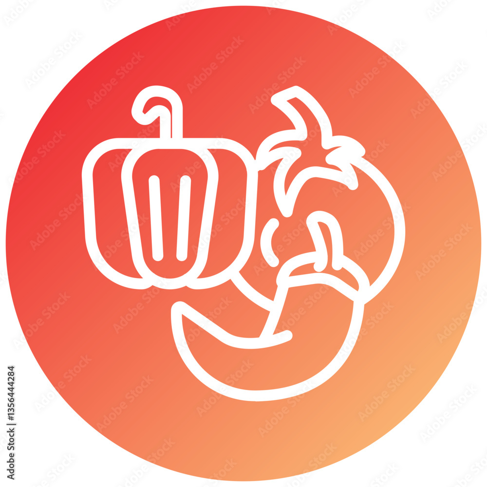 Fototapeta premium Vegeatable Icon Style