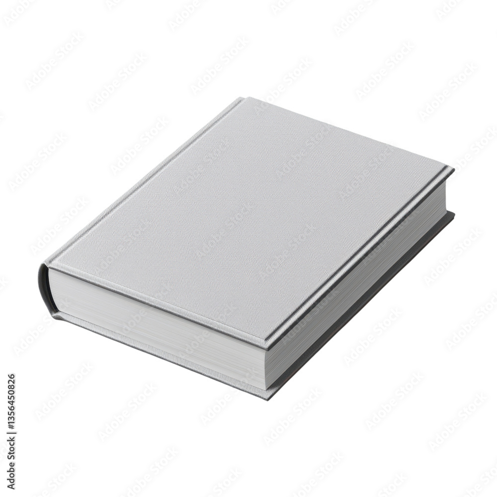 Blank white book with a textured cover on a transparent background. Ideal for mockups and design templates. Blank white book with a textured cover on a transparent background. Ideal for mockups and design templates.
