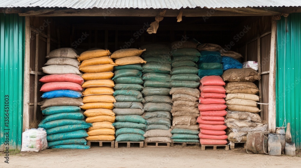 Fototapeta premium Eco-Friendly Storage Area with Vibrant Colors