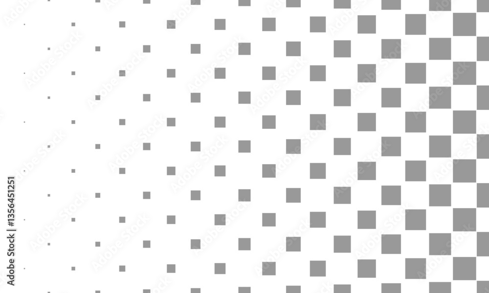 Fototapeta premium Horizontal halftone with grey square pattern background. Vector Illustration.