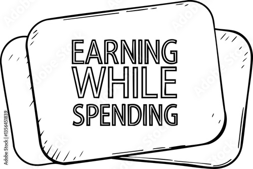 financial benefits budget optimization concept. Earning while spending concept illustration