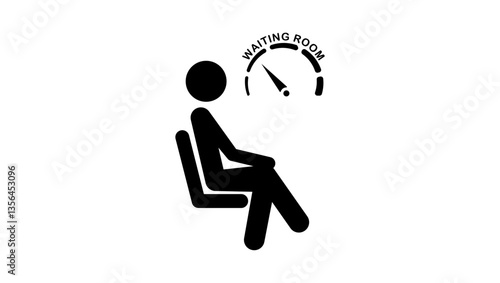 waiting room , black  isolated silhouette