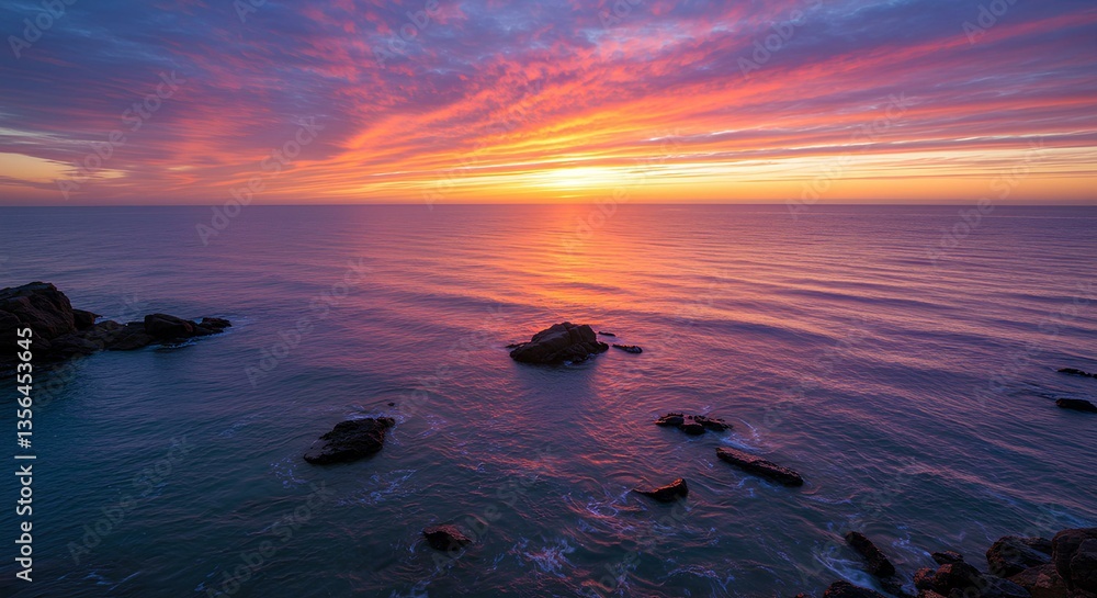 Naklejka premium sunset on the beach