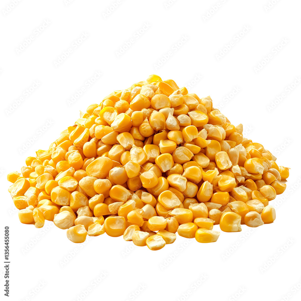 Golden Corn Kernels Heap Isolated Background, Golden Corn Kernels Heap Isolated Background,