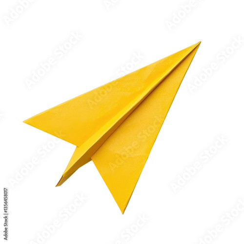 Free Download Yellow paper airplane on transparent background. Concept of travel, freedom, and creativity. - GFXLoad
