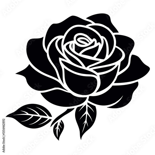 Wallpaper Mural rose silhouette vector Torontodigital.ca