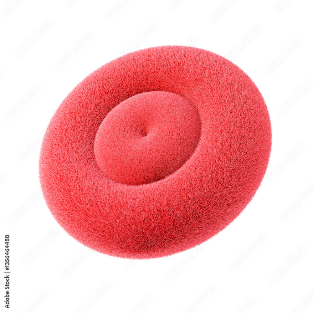 Plush geometric shape isolated on white background. 3d design element.