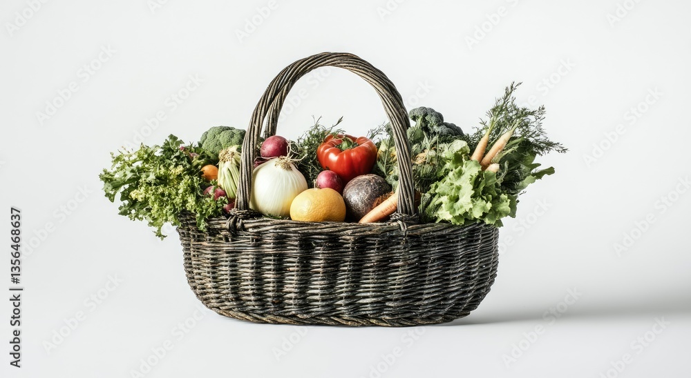 Fresh Produce in Rustic Basket Fresh Produce in Rustic Basket