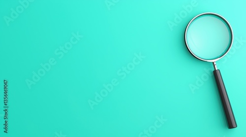 Wallpaper Mural A simple magnifying glass rests on a vibrant turquoise background, emphasizing clarity and focus , Identity Theft Prevention. Torontodigital.ca