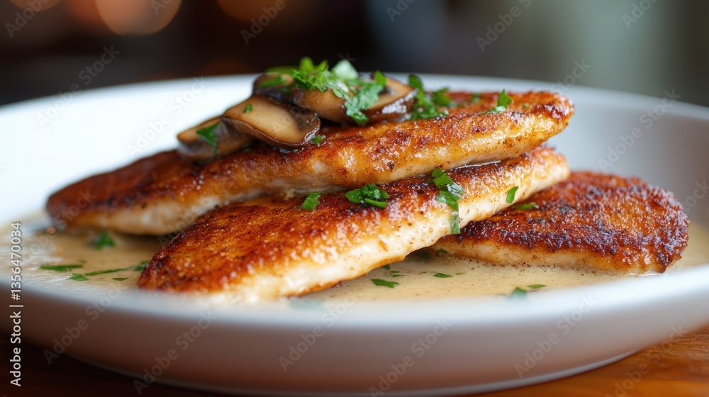 Pan-seared chicken breast with mushroom sauce Pan-seared chicken breast with mushroom sauce