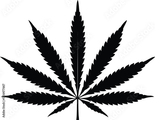 Marijuana cannabis hemp leaf silhouette vector, Marijuana leaf clip art